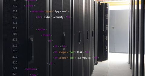 Cyber Security Data Processing in Server Room - Download Free Stock Images Pikwizard.com