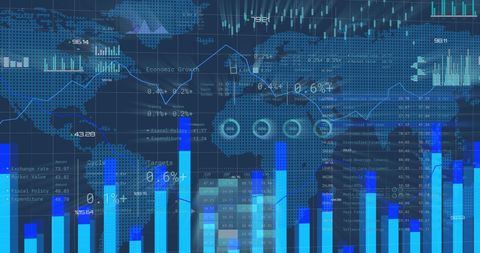 Global Financial Data Visualization with Graphs and Maps - Download Free Stock Images Pikwizard.com