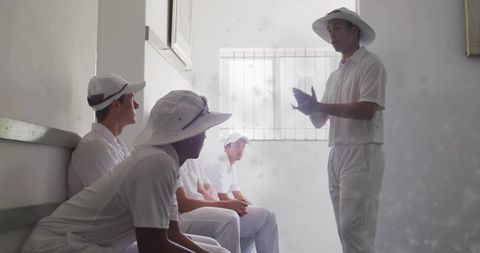 Cricket Player Review Strategy in Bright Locker Room