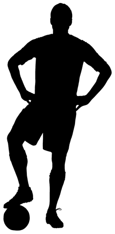 Silhouette of Male Football Player on Transparent Background Vector