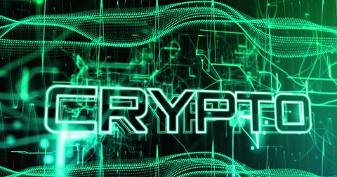 Crypto Text with Abstract Digital Blockchain Themes - Download Free Stock Images Pikwizard.com