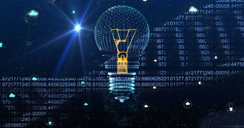 innovative technology concept with light bulb and digital data - Download Free Stock Images Pikwizard.com