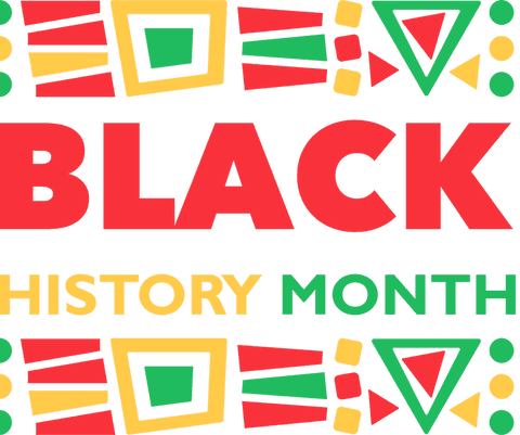Transparent black history month design with vibrant shapes