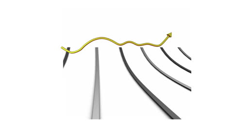 Dynamic Arrow Symbolizing Growth and Progress on Graph Lines