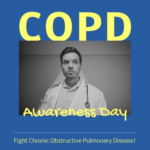 COPD Awareness with Thoughtful Caucasian Male Doctor Highlighting Health Campaign