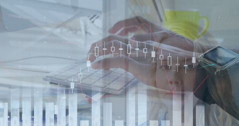 Blonde Businesswoman Analyzing Financial Data with Futuristic Interface - Download Free Stock Images Pikwizard.com