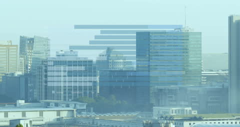 Digital Financial Data Overlays Cityscape Skyline