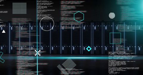 Abstract Digital Interface with Rotating Geometric Shapes - Download Free Stock Images Pikwizard.com