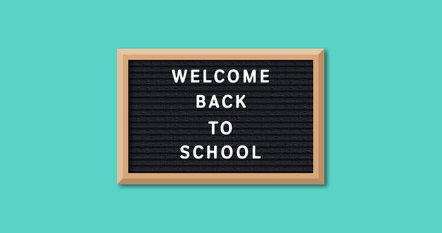 Welcome Back To School Letter Board with Turquoise Background - Download Free Stock Images Pikwizard.com