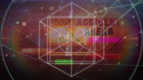 This futuristic abstract design combines police sirens and lights with geometric shapes and neon colors, creating a visually dynamic video. It is suitable for use in technology and safety-themed presentations, modern art print projects, and digital graphic enhancements for editorials addressing law enforcement and urban life.