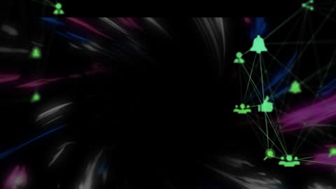 Global Network Connections with Social Media Icons and Digital Interface