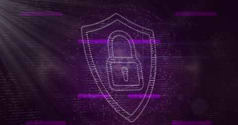 digital shield with lock symbol representing cybersecurity and data protection - Download Free Stock Images Pikwizard.com