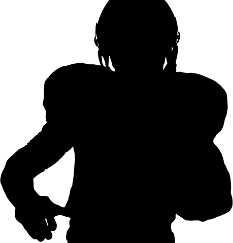 Transparent Silhouette of American Football Player Ready to Engage