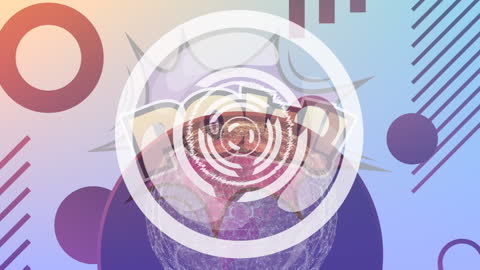 Abstract Pandemic Recession Concept Art with DNA and Global Elements