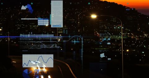 Strategic Data Analysis Over Urban Night Traffic - Download Free Stock Images Pikwizard.com