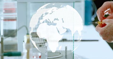 Science and innovation with digital globe overlay technology