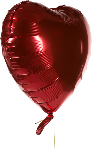 Shiny Metallic Red Heart Shaped Balloon on Transparent Background - Download Free Stock Videos Pikwizard.com