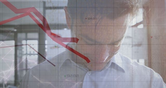 Worried Businessman Facing Falling Graph and Financial Crisis - Download Free Stock Images Pikwizard.com