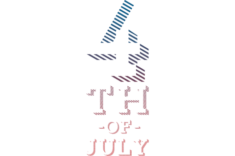 Transparent 4th of July Typography Design