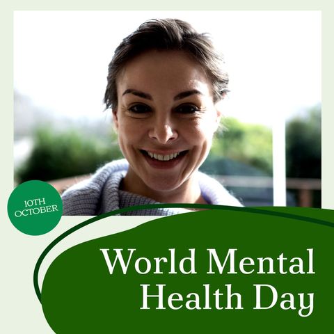 Celebrating World Mental Health Day with Smiling Woman - Download Free Stock Templates Pikwizard.com