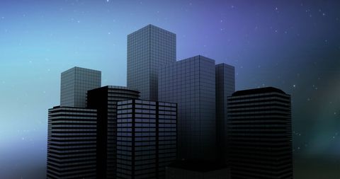 Majestic Skyscrapers Under Starry Night Skyline - Download Free Stock Images Pikwizard.com