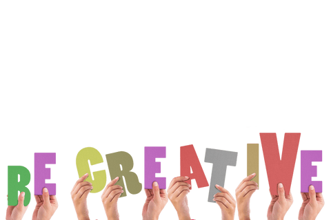 Hands Holding Colorful Be Creative Text on Transparent Background - Download Free Stock Videos Pikwizard.com
