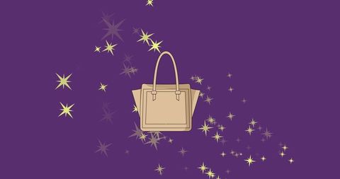 Modern handbag illustration on stylish purple background