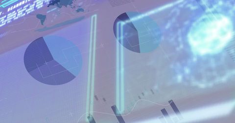 Digital interface with abstract data visualizations and graphs