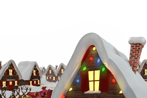 charming snow-covered christmas village on transparent background - Download Free Stock Videos Pikwizard.com