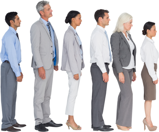 Transparent Diverse Business Team Standing in Line - Download Free Stock Videos Pikwizard.com