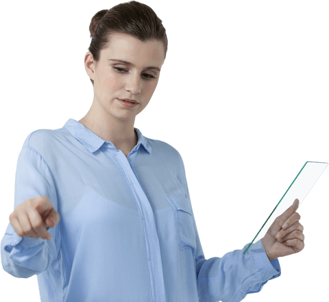 transparent businesswoman using interactive digital screen - Download Free Stock Videos Pikwizard.com