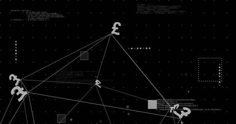 Pound sterling network connecting nodes with code fragments on dark digital data grid
