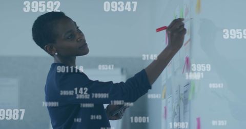 Businesswoman Strategizing, Analyzing Data on Whiteboard - Download Free Stock Images Pikwizard.com