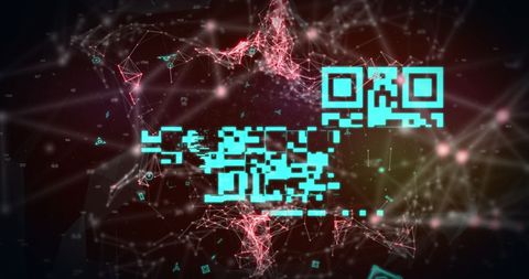 Digital QR Code with Glowing Data Network Interface - Download Free Stock Images Pikwizard.com