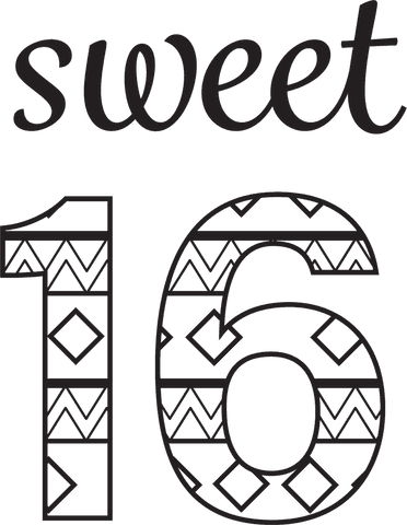 sweet 16 decorative lettering on transparent background - Download Free Stock Videos Pikwizard.com