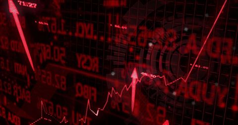 Red Financial Market Data with Declining Graph Trends - Download Free Stock Images Pikwizard.com