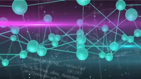 Futuristic Network with Rotating Nodes and Magenta Energy Beam