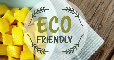 Eco-Friendly Concept with Fresh Mango on Rustic Surface