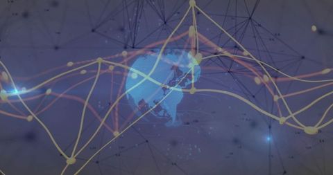 Futuristic Globe with Dynamic Data Network Interface