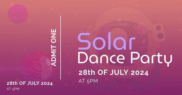 Solar Dance Party Ticket with Planetary Theme on Purple Background - Download Free Stock Videos Pikwizard.com