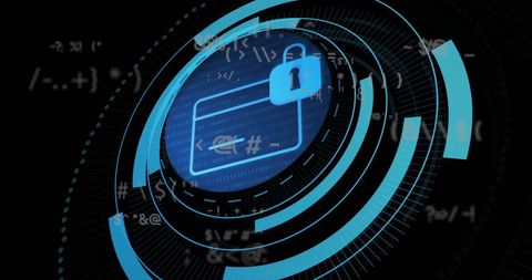 Digital Security Padlock and Credit Card Hologram Design - Download Free Stock Images Pikwizard.com