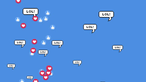 Floating Social Media Icons on Digital Blue Background