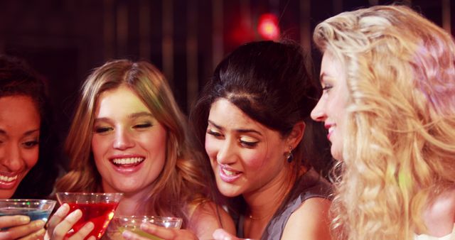 Diverse Young Women Enjoying Night Out Together - Download Free Stock Images Pikwizard.com