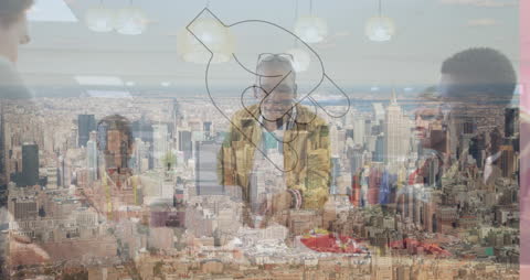 Diverse Business Team with Networking Concept Over Cityscape