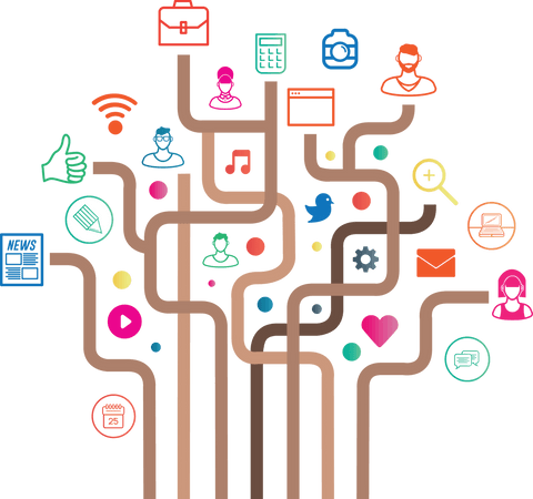 Transparent Digital Network of Colorful Business Symbols - Download Free Stock Videos Pikwizard.com