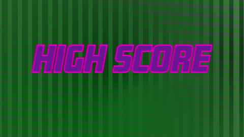 High Score Animated Text on Green Patterned Background