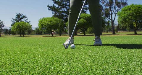 Golf Practice on Sunny Day at Scenic Golf Course - Download Free Stock Images Pikwizard.com