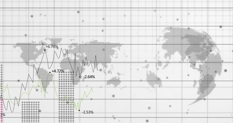Global Data Visualization with Market Trends and World Map - Download Free Stock Images Pikwizard.com