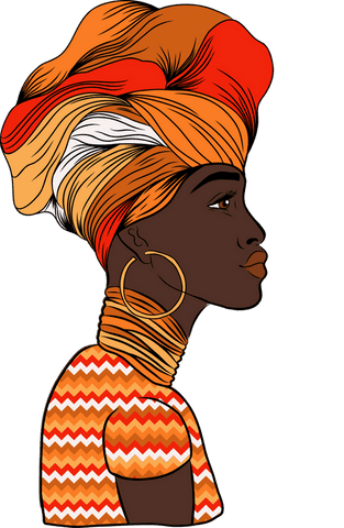 elegant profile of woman in chevron headwrap and gold jewelry with transparent background - Download Free Stock Videos Pikwizard.com