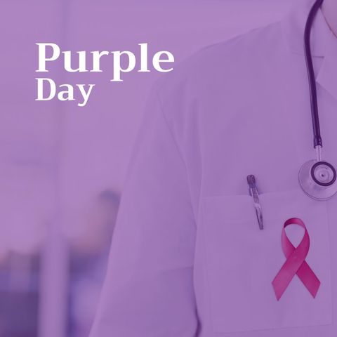 Doctor Honoring Epilepsy Awareness with Purple Ribbon - Download Free Stock Templates Pikwizard.com